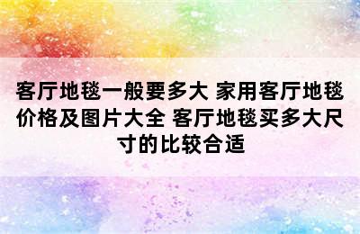 客厅地毯一般要多大 家用客厅地毯价格及图片大全 客厅地毯买多大尺寸的比较合适